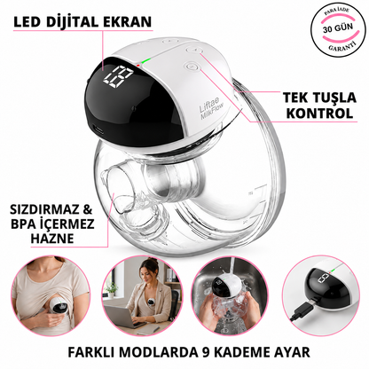 Liftae MilkFlow™ | Giyilebilir Elektrikli Göğüs Pompası